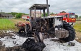 Pożar ciągnika w Krerach w gminie Masłowice. 40 tysięcy złotych strat