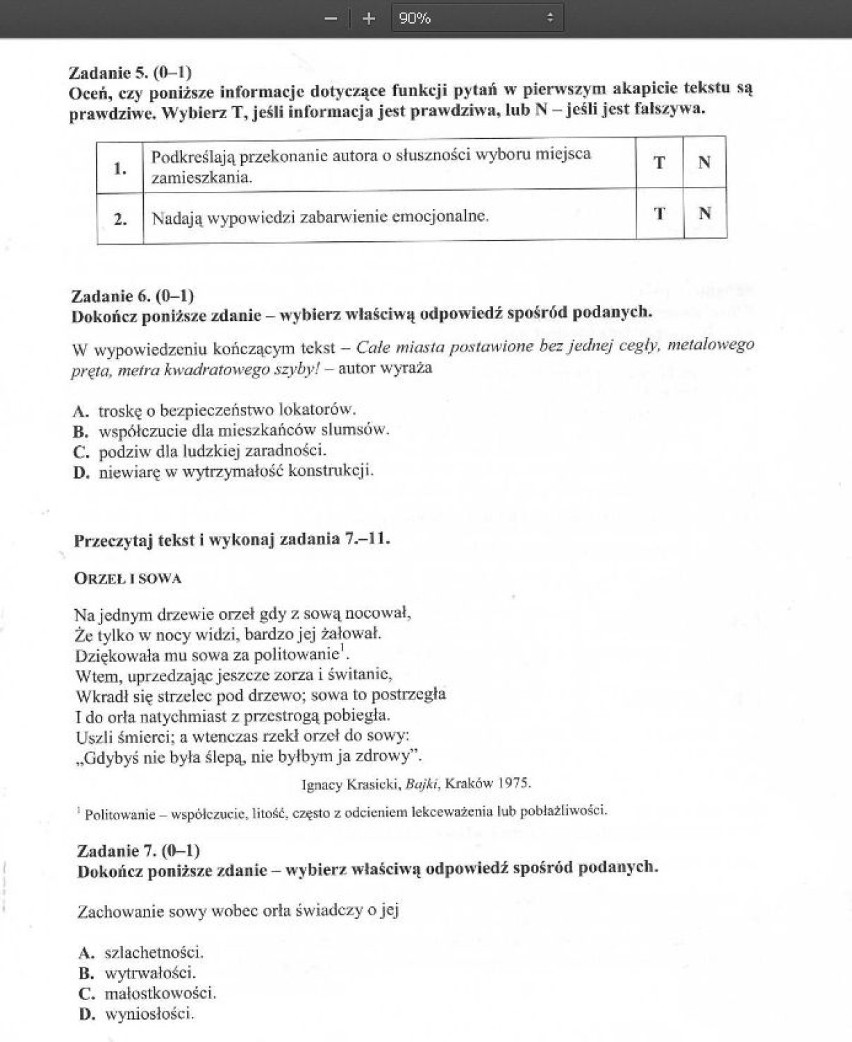 Arkusze j. polski egzamin gimnazjalny 23 kwietnia 2014