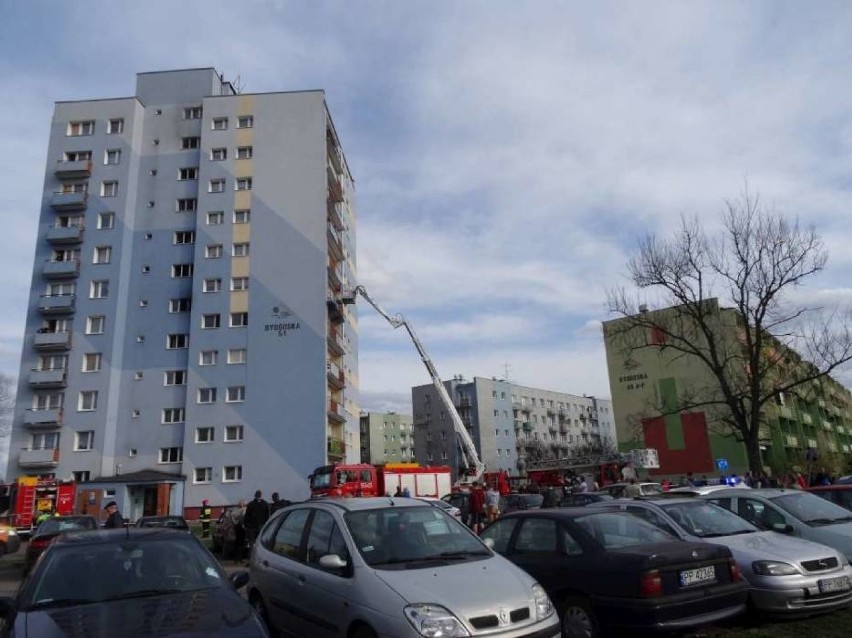 Pożar wieżowca przy ul. Bydgoskiej
