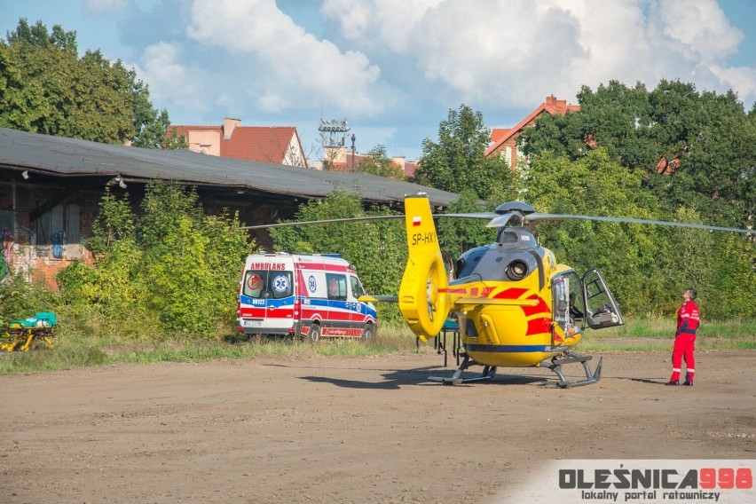 Atak nożownika w Oleśnicy? Lądował śmigłowiec Lotniczego Pogotowia Ratunkowego