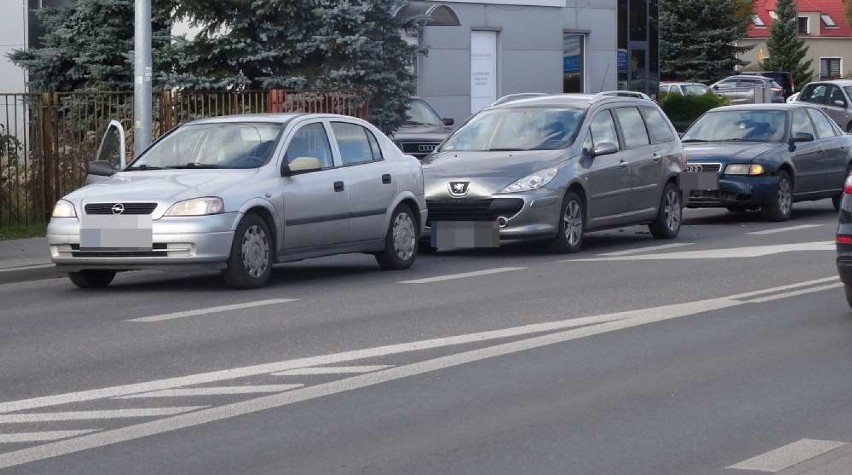 Zderzenie trzech samochodów w Wągrowcu