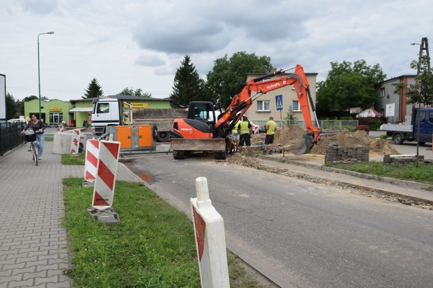 Na ulicy Sportowej w Zbąszyniu, obecnietrwa modernizacja...