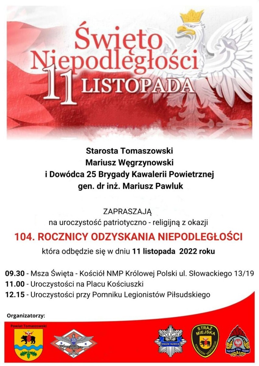 Święto Niepodległości w Tomaszowie i okolicy. Oto przegląd wydarzeń na długi listopadowy weekend!