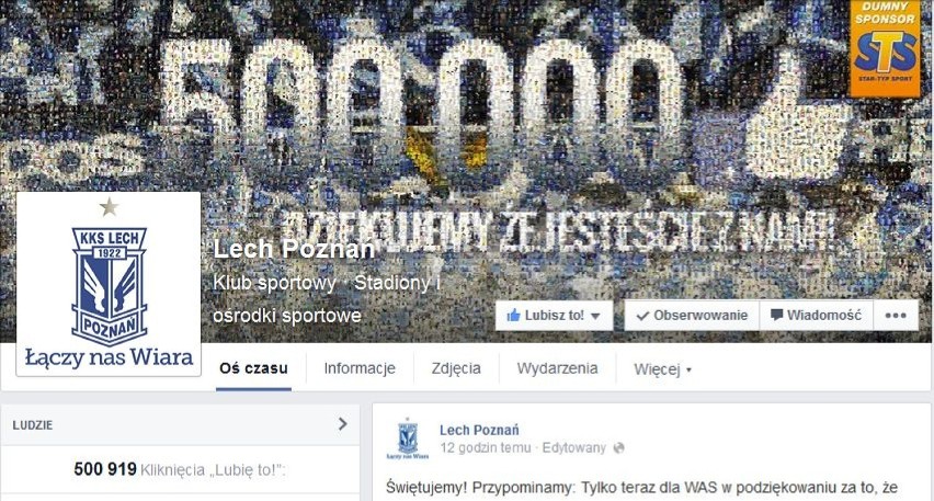 500 919 fanów

Lech Poznań: Oficjalny profil na FB...