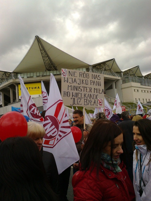 Demonstracja nauczycieli w Warszawie.