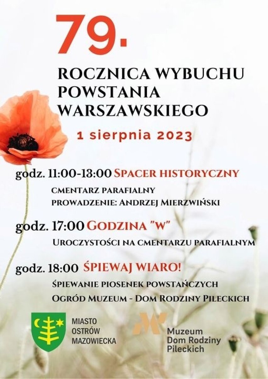 Miasto Ostrów Mazowiecka zaprasza na obchody 79. rocznicy...