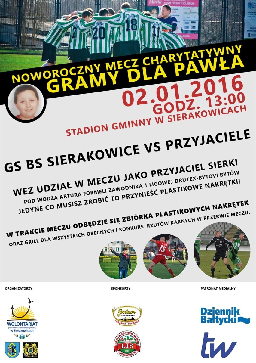 Noworoczny mecz charytatywny w Sierakowicach 2.01.2016