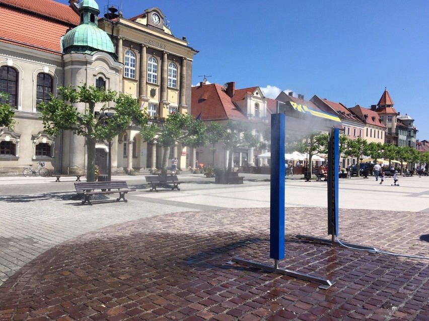 Kurtyna wodna na pszczyńskim rynku