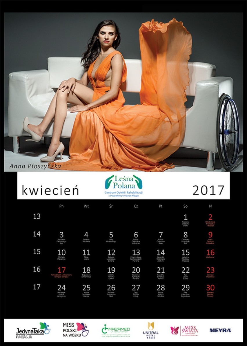 Miss Polski Na Wózku, kalendarz charytatywny