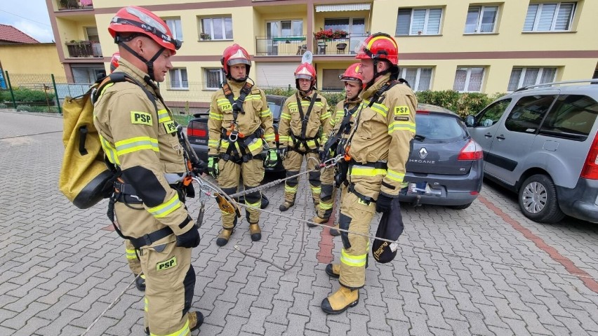 Doskonalenie z ratownictwa technicznego i wysokościowego chodzieskich strażaków.