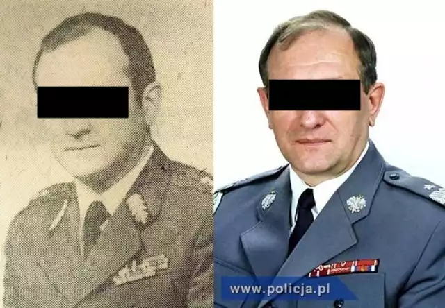 Leszek L. z lewej jako komendant wojewódzki Milicji Obywatelskiej i Wojewódzkiego Urzędu Spraw Wewnętrznych w Wałbrzychu z prawej jako pierwszy komendant główny Policji