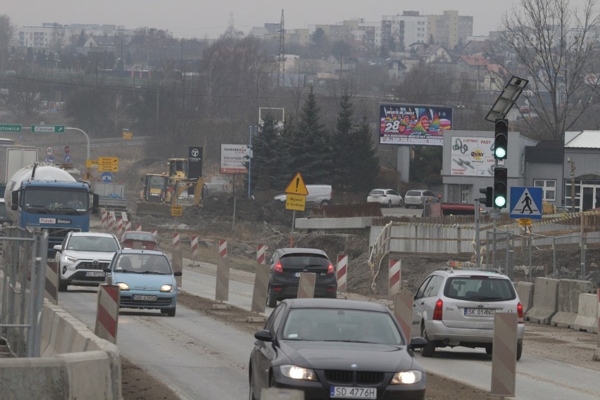 Przebudowa DK 94 w Sosnowcu. Styczeń 2020.