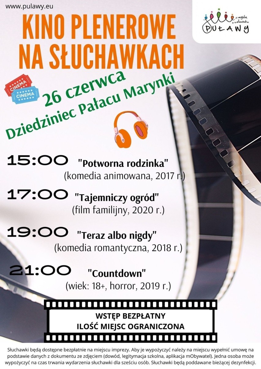 Kino plenerowe na słuchawkach w Puławach! Wkrótce pierwszy seans