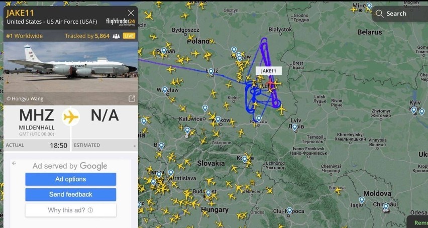 Biden już w Kijowie, a nad Lubelszczyzną krążą amerykańskie samoloty rozpoznania strategicznego