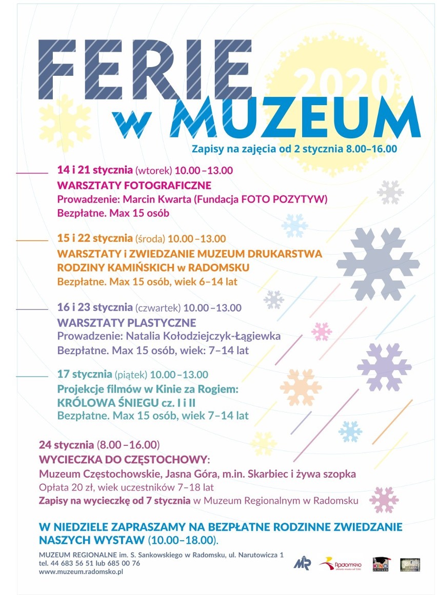 Ferie zimowe 2020 w Muzeum Regionalnym w Radomsku: warsztaty, wystawy, wycieczki