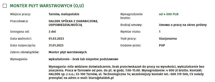 Maszyniści, inkasenci i pielęgniarki z szansą na pracę w Tarnowie i regionie. Zobacz najatrakcyjniejsze oferty pracy z tarnowskiego PUP