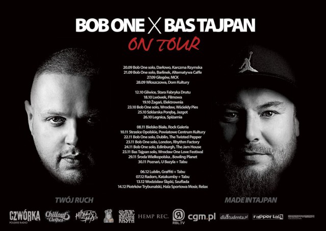 Oficjalny plakat wspólnej trasy koncertowej Bob One'a i Bas Tajpana