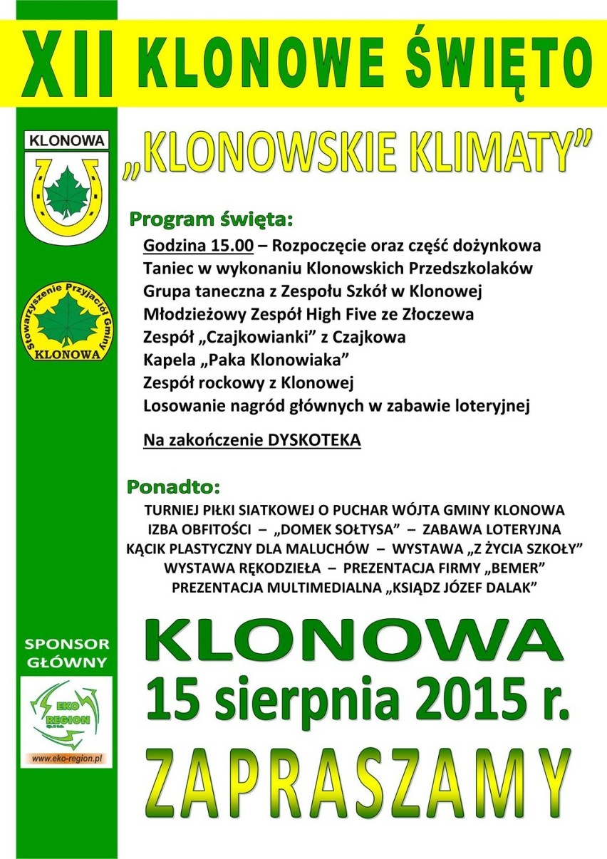 Klonowe święto 2015. Jak co roku nie goście będą mogli...