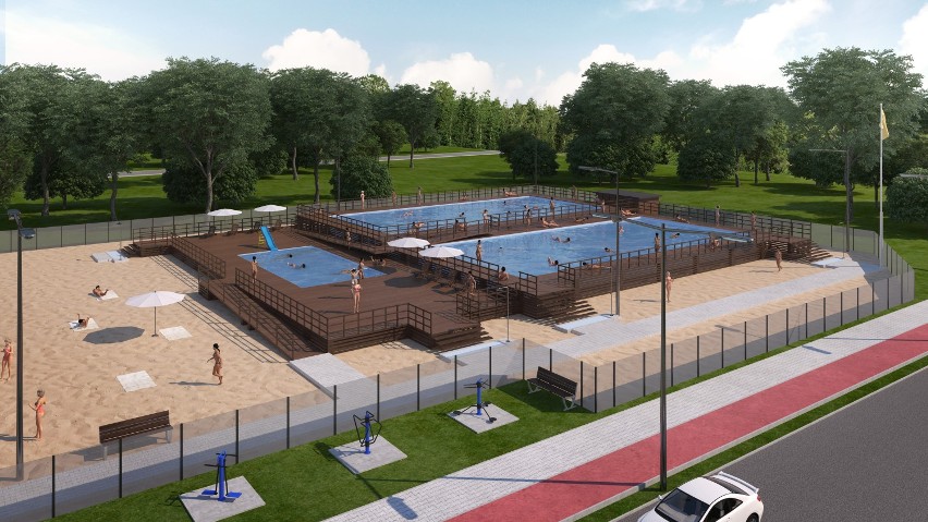Budowa basenów letnich we Włocławku. Urząd Miasta ogłosił przetarg [wizualizacja inwestycji]