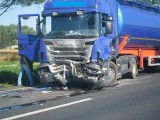 Jarocin: Zderzenie dwóch samochodów ciężarowych [ZDJĘCIA]