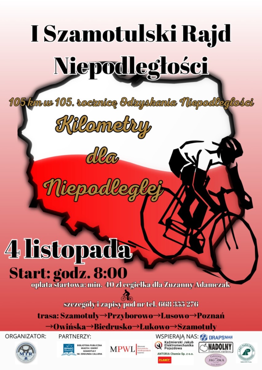 Rajd rowerowy Kilometry dla Niepodległej! Okazja do uczczenia niepodległości Polski i wsparcie leczenia Zuzanny 
