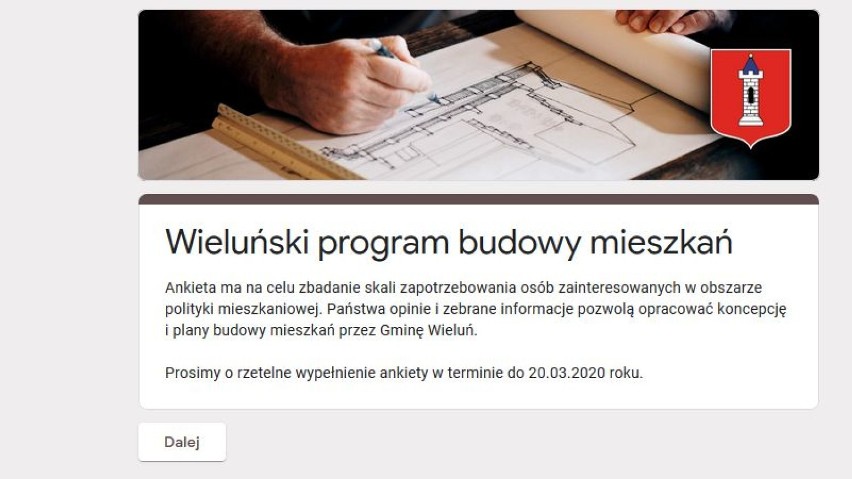 Link do ankiety: Wieluński program budowy mieszkań