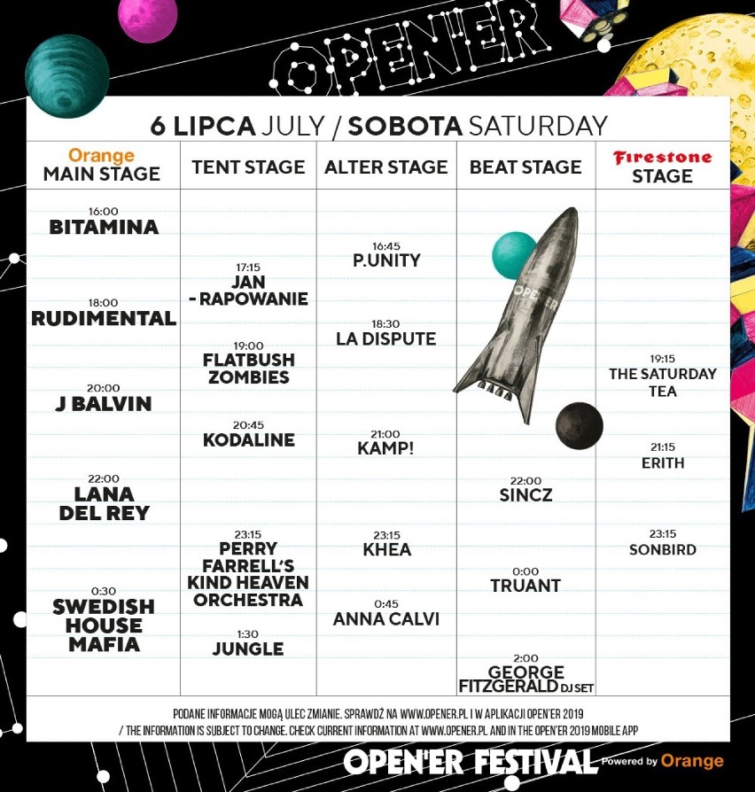 Open'er Festival 2019 - wykonawcy, artyści, line up. Kogo...