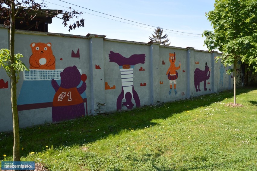 Murale w parku Domu Kultury w Rawiczu