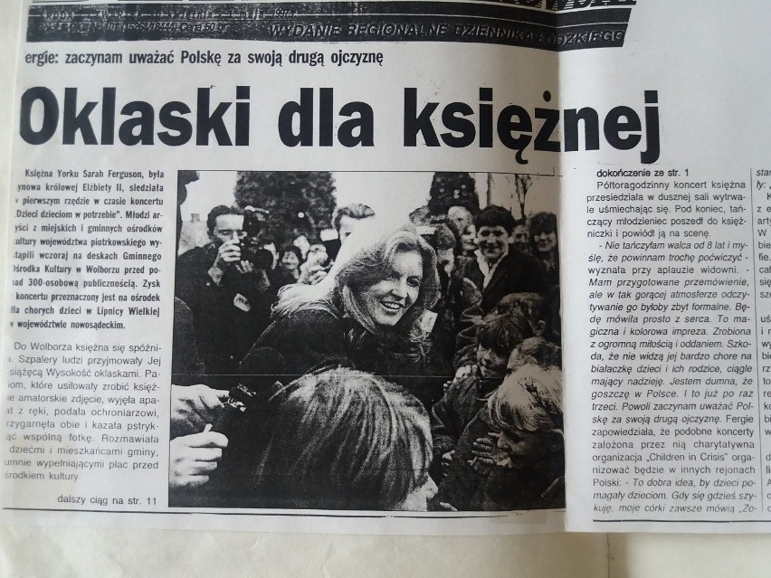 Księżna Sarah, czyli Fergie w Wolborzu w 1997 roku....