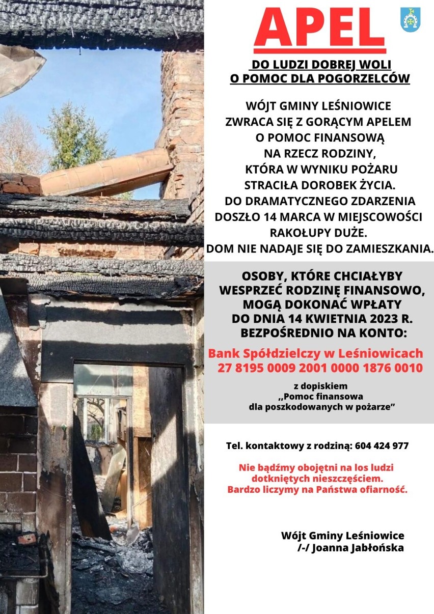Gmina Leśniowice. W pożarze stracili swój dom. Pilnie potrzebna jest pomoc