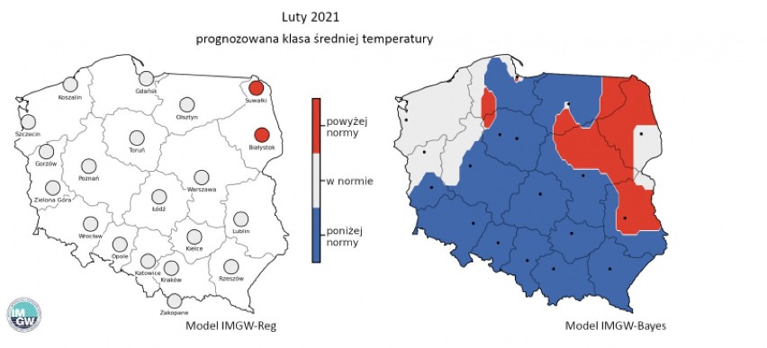 W Polsce średnia miesięczna temperatura powietrza powinna...