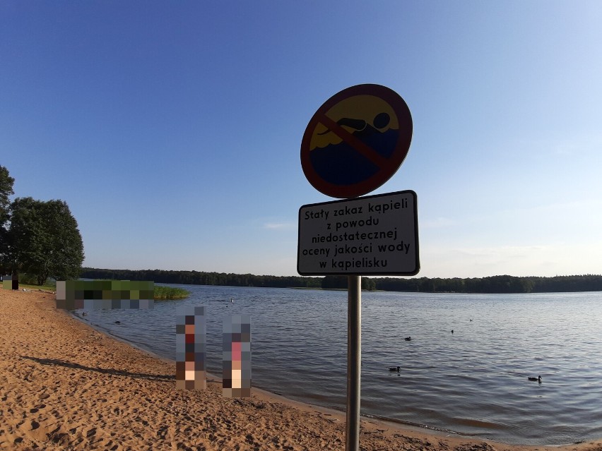Zakaz kąpieli na plaży wojskowej w Szczecinku. Mandat niewykluczony [zdjęcia]