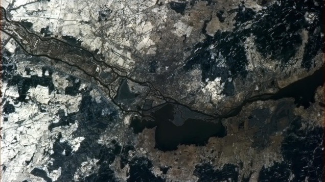 Szczecin widziany z Międzynarodowej Stacji Kosmicznej