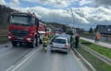 Trzy samochody osobowe i jedna ciężarówka zderzyły się na obwodnicy północnej Nowego Sącza