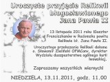 Relikwie bł. Jana Pawła II w klasztorze franciszkanów