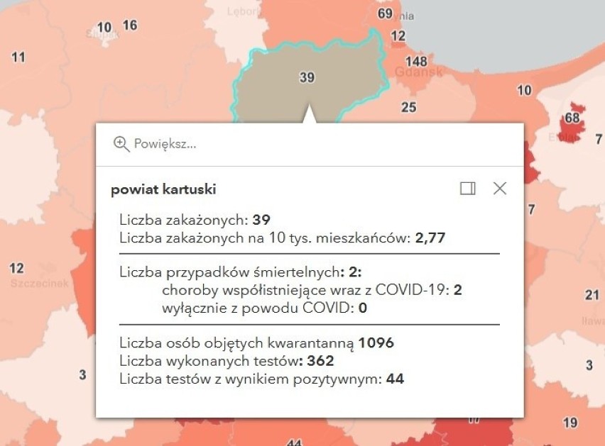 Zakażenia na Pomorzu 13.04.2021 r.