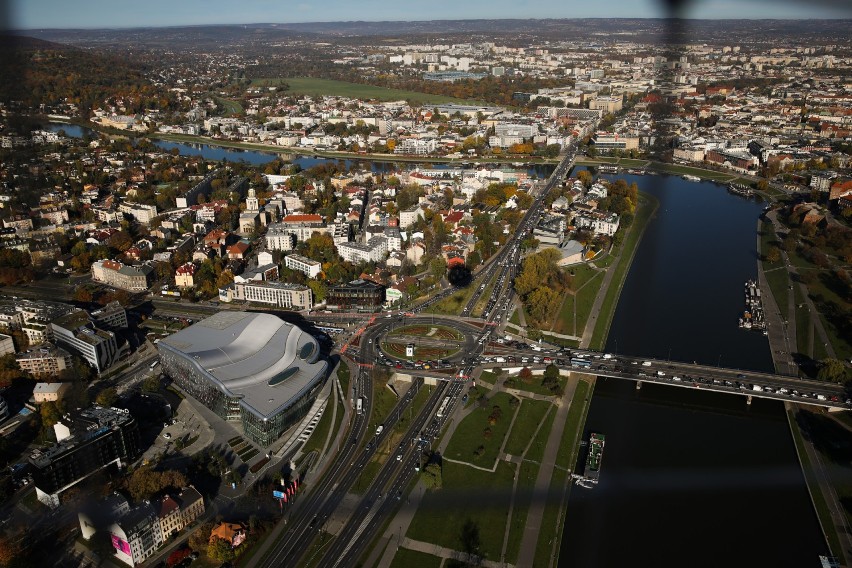 Widoki z balonu widokowego nad Wisłą