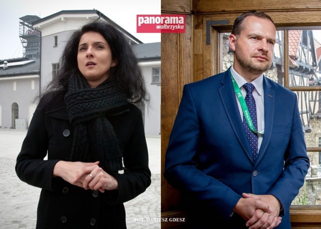 Anna Żabska i Rafał Wiernicki - nowa i były już prezes gminnej spółki Zamek Książ w Wałbrzychu, która zarządza obiektem