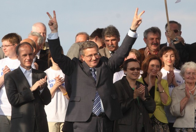 Prezydent Komorowski w Sopocie w 2010 roku na wiecu wyborczym.