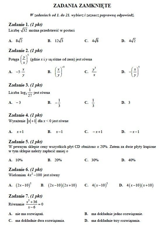 Próbna matura 2012 z matematyki [ODPOWIEDZI]