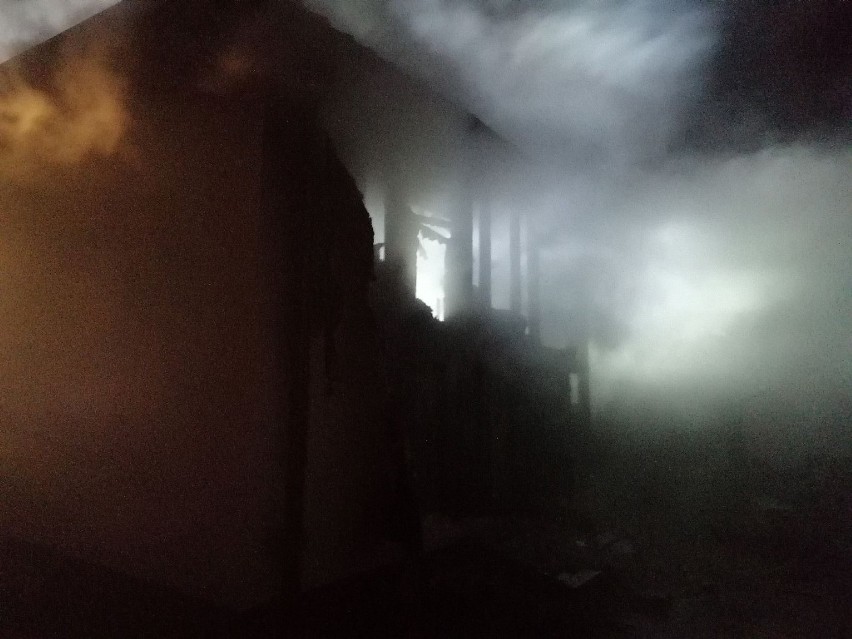 Pożar w Egiertowie - płonął domek letniskowy  ZDJĘCIA