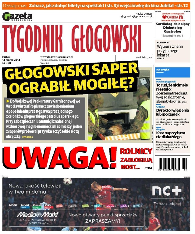 Naszą gazetę znajdziesz w większości kiosków i sklepów w Głogowie i okolicznych miejscowościach. Koszt to 2,60 zł.

A co w tym numerze?