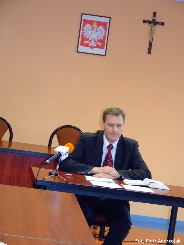 Prezydent miasta Jacek Walczak podczas spotkania z pracownikami MOPS