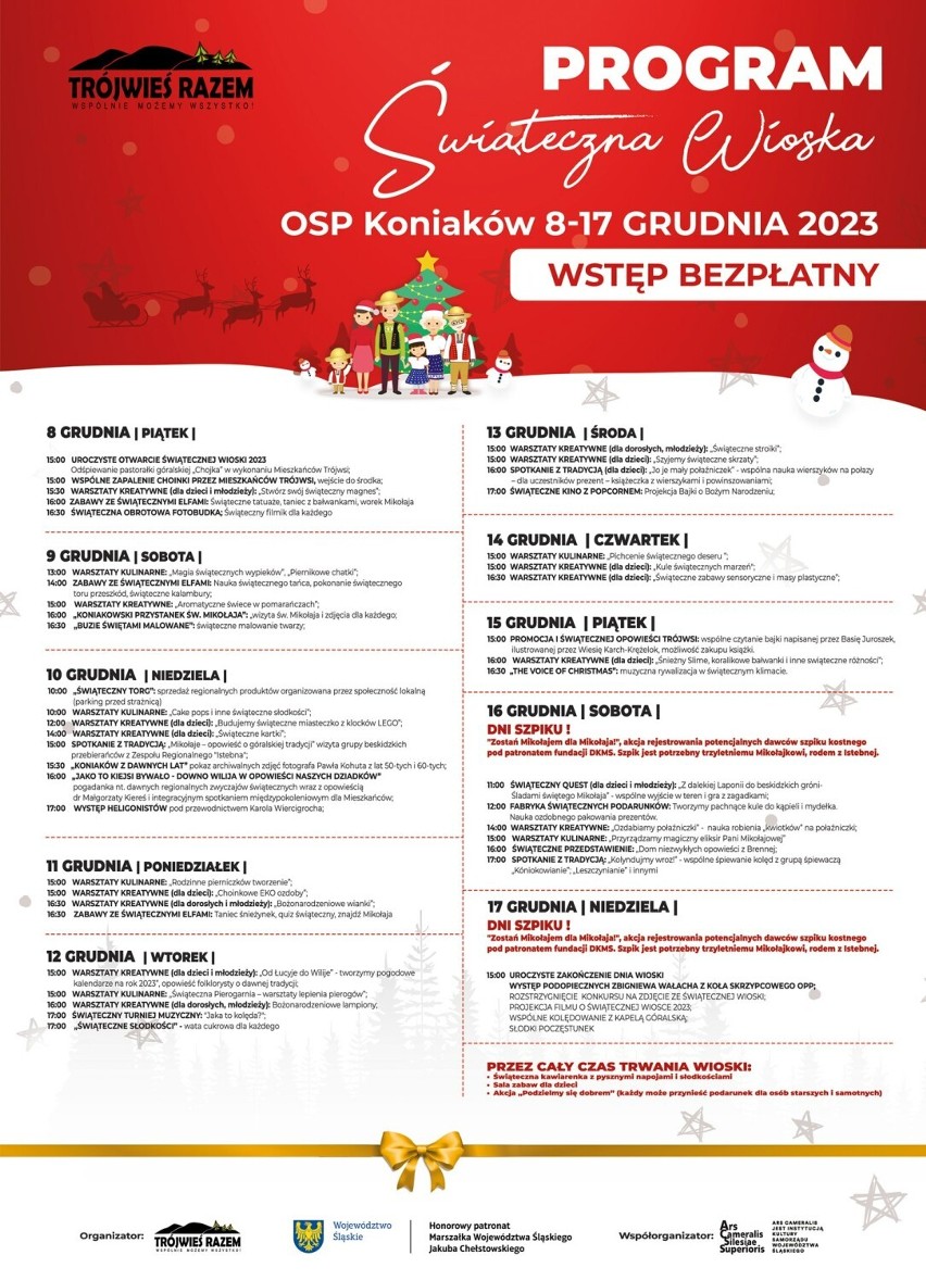 Program na 8-17 grudnia - Świąteczna Wioska w Koniakowie