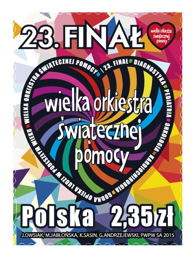 WOŚP 2015. Specjalny znaczek Poczty Polskiej
