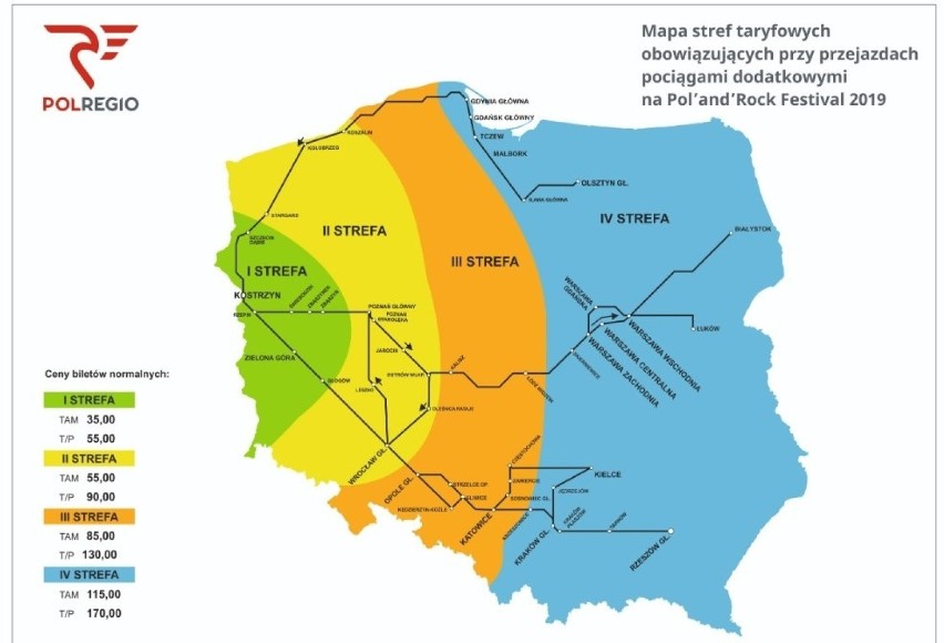 Będą pociągi na Pol'and'Rock Festival 2019 przez Łódź. Ale mniej niż rok temu