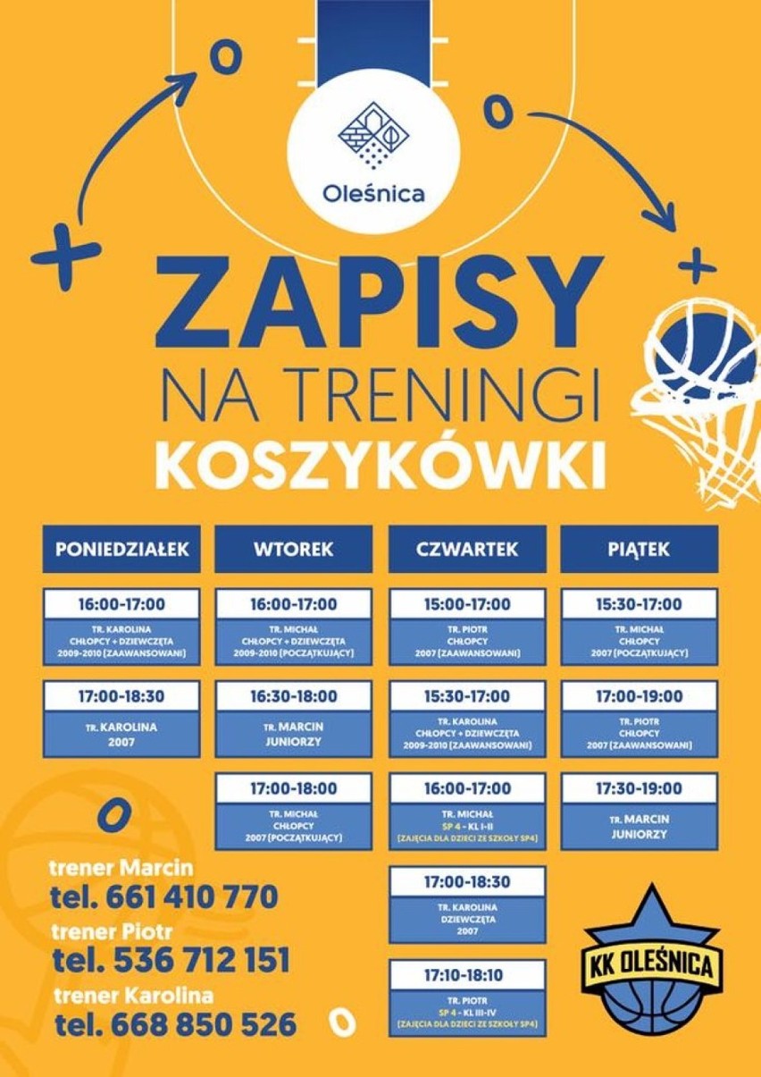 Koszykarski Klub Oleśnica poszukuje wzmocnień do drużyn młodzieżowych 
