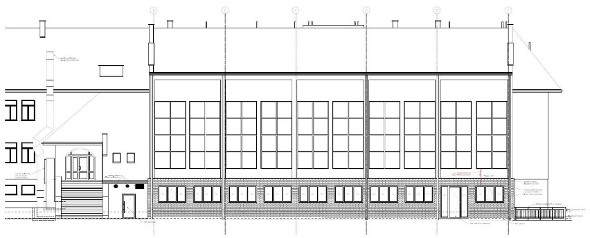 Elewacja zaplanowanego basenu przy szkole podstawowej w...