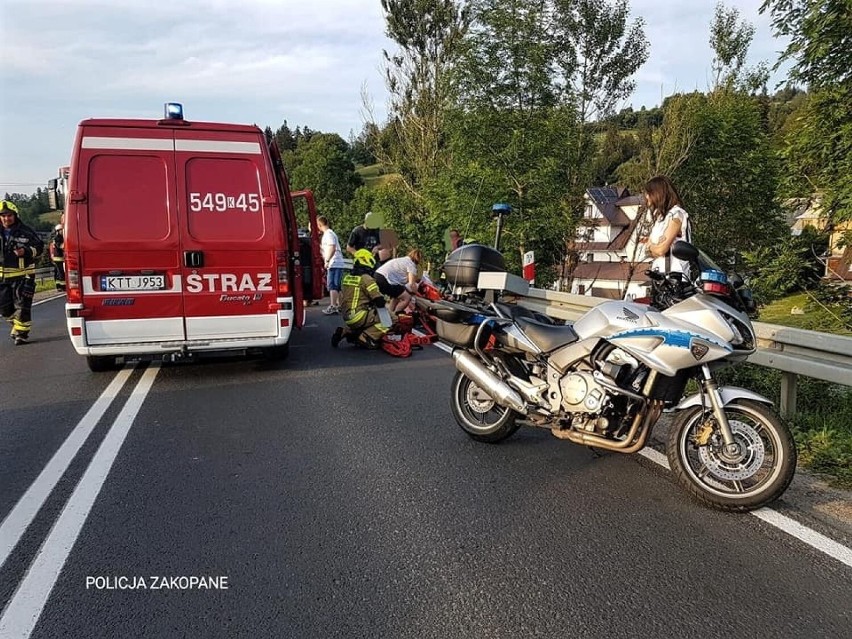 Podhale. Poważny wypadek motocyklisty w Białym Dunajcu. Zakopianka była zablokowana przez kilka godzin 
