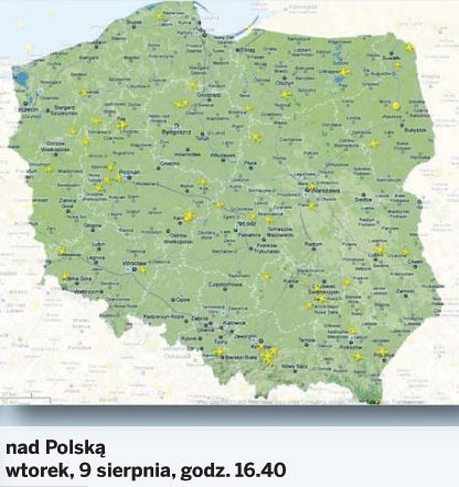 Interaktywna mapa samolotów latających nad woj. śląskim